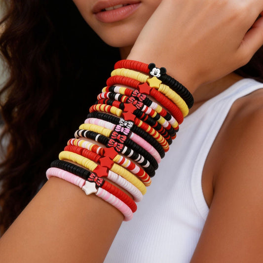 Cartoon Star and Bow Resin Beaded Bracelet for Kids
