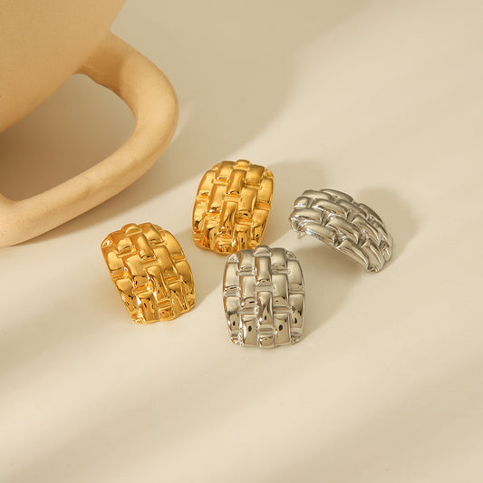 Orecchini da donna quadrati in acciaio inossidabile geometrici minimalisti con placcatura in oro 18 carati, ipoallergenici e resistenti allo scolorimento