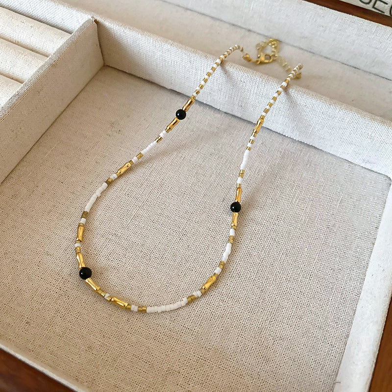 Vintage Geometric Pendant Necklace for Women Alloy Chain with Plated Finish Minimalist Retro Aesthetic