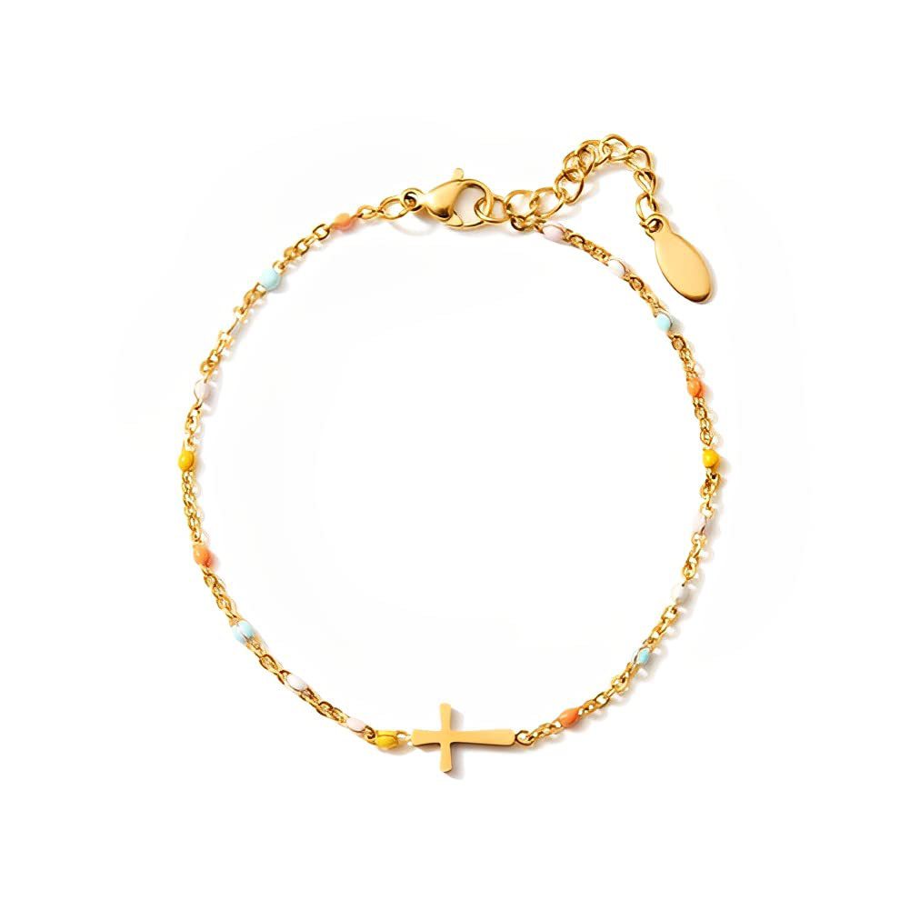Bohemian Luxury Plated Stainless Steel Geometric Cross Bracelet Unisex Gift