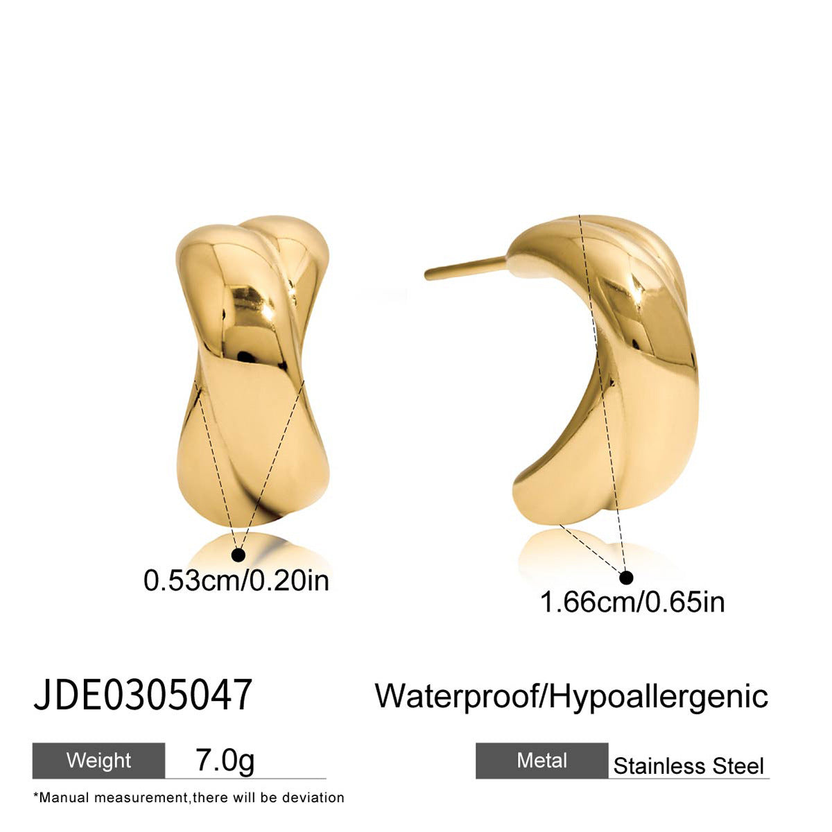 Pendientes de Acero de Titanio Geométricos para Mujer con Acabado Galvanizado, Joyería de Acero Inoxidable Hipoalergénica y a la Moda