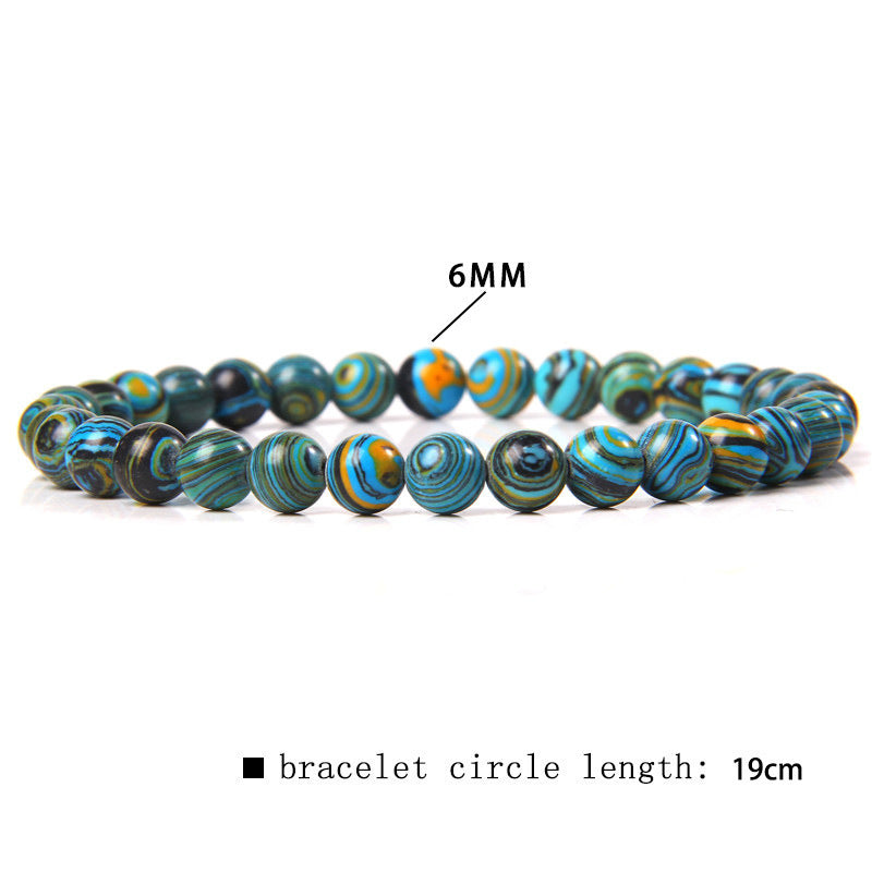 Elegant Casual Geometric Natural Agate Beaded Bracelet Unisex 6mm