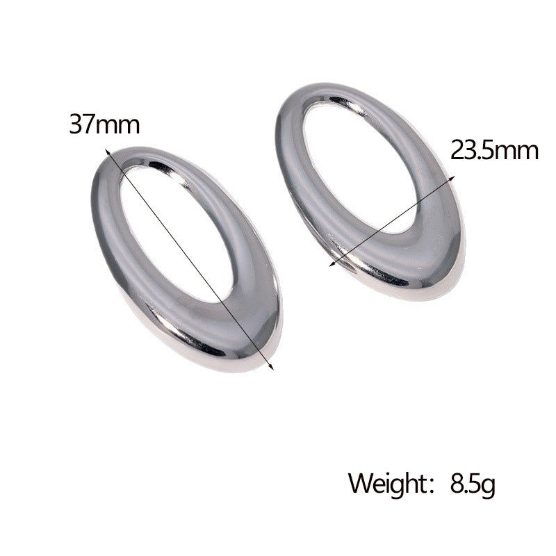 Minimalist Stainless Steel Hoop Stud Earrings with Polished Finish for Women