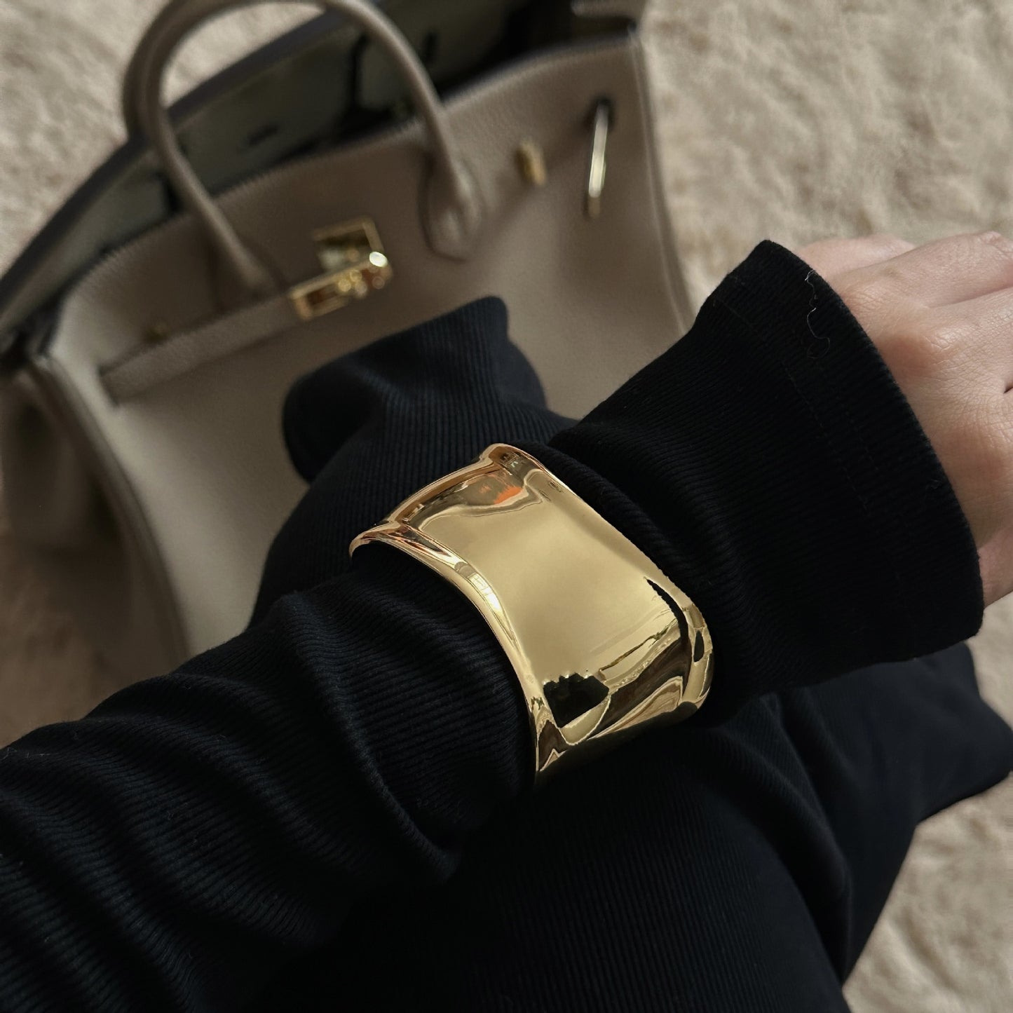 Fashion Geometric Plated Alloy Cuff Bracelet