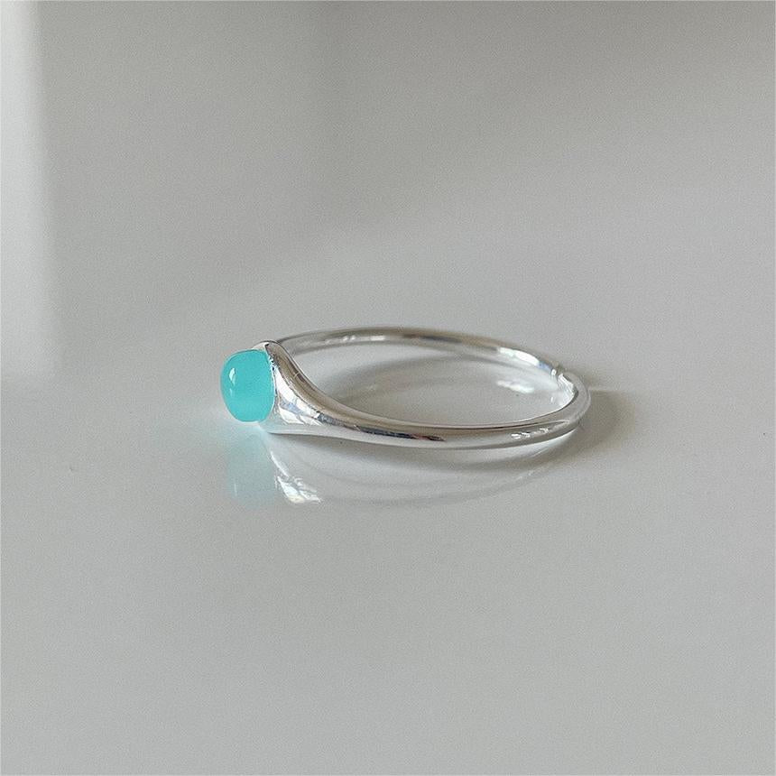 Minimalist Heart-Shaped 925 Sterling Silver Ring with Beveled Square Accent for Women