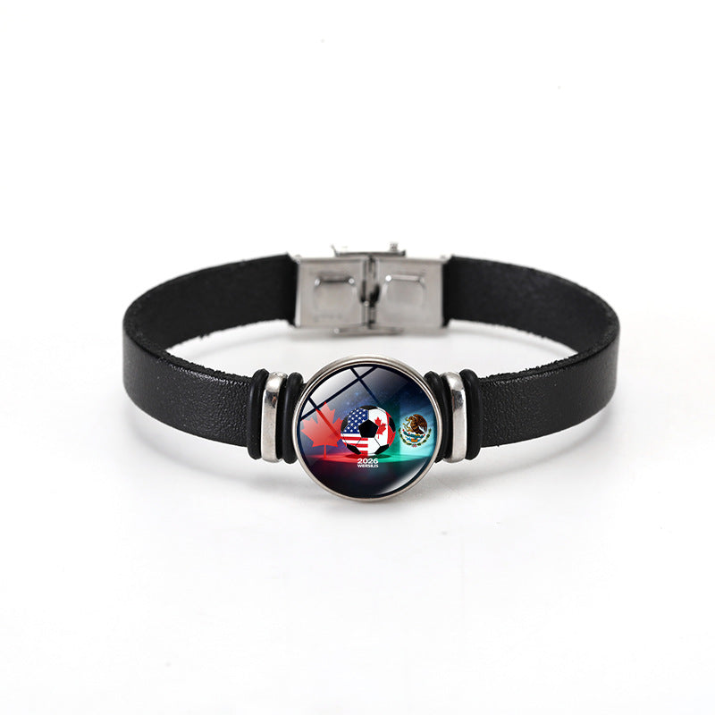 Casual Geometric Plated Leather Bracelet Unisex