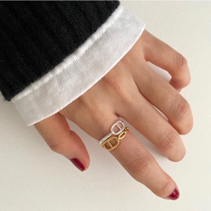Cartoon Style Wave-Shaped 925 Sterling Silver Adjustable Ring for Women with Pig Nose Motif