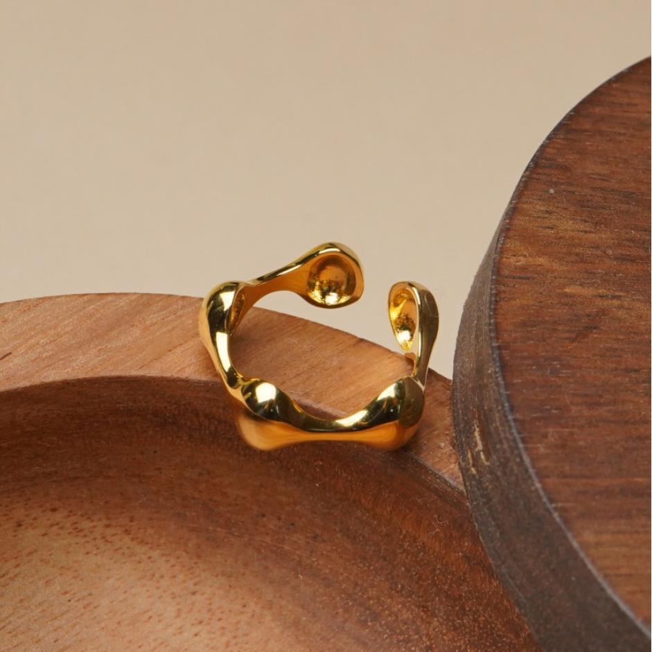 Anello regolabile in argento sterling 925 a forma di cuore, stile minimalista, da donna