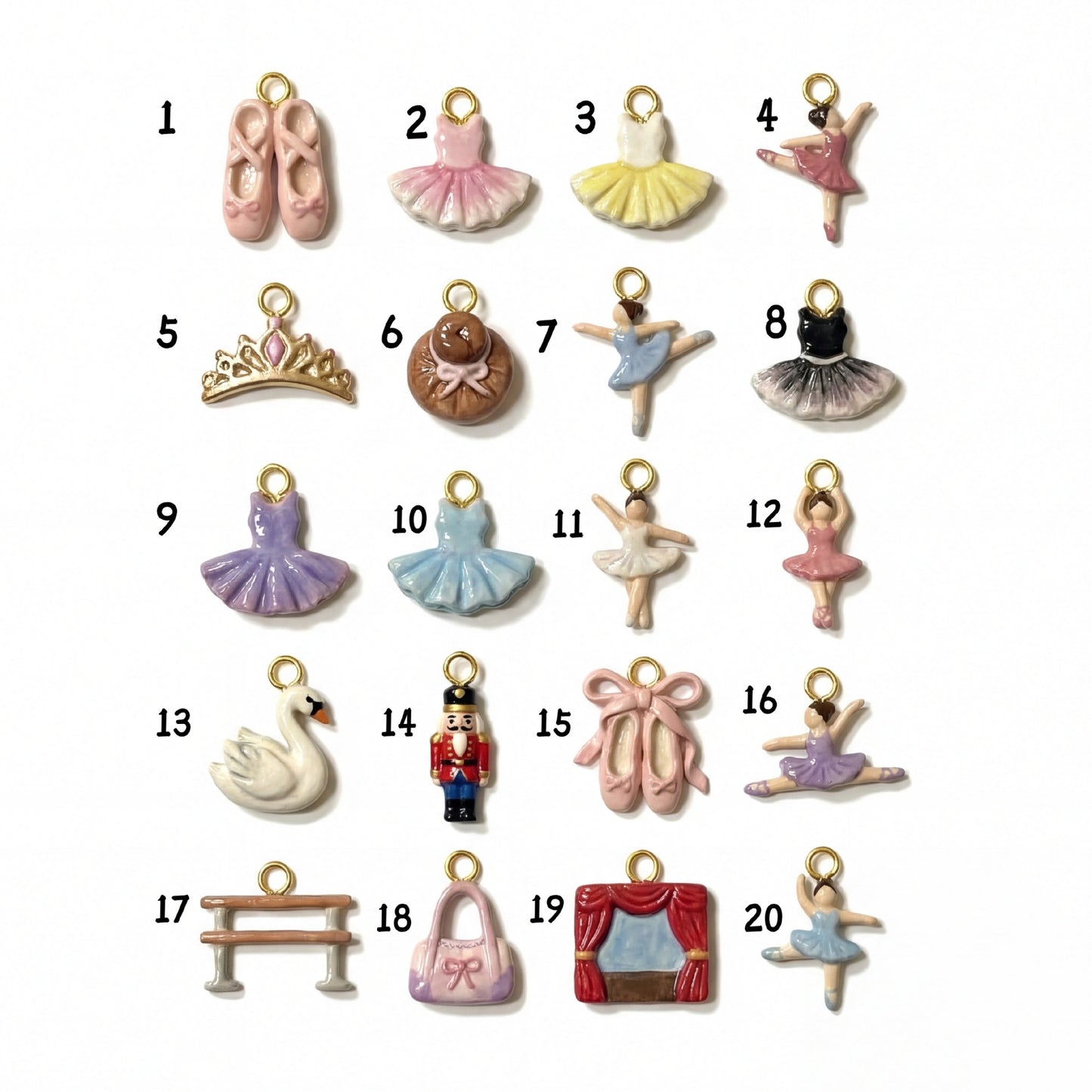 Vintage Drip Oil Plated Brass Dance Series Charm Bar