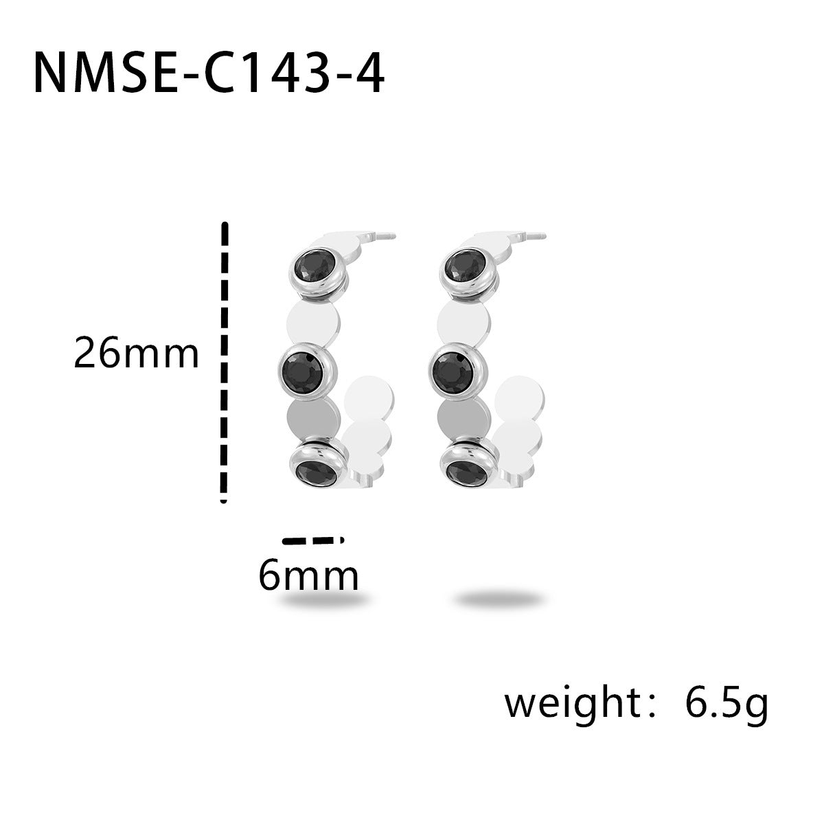 Pendientes de Acero Inoxidable Geométricos de Moda para Mujer con Chapado en Oro de 18K e Incrustaciones de Zirconia