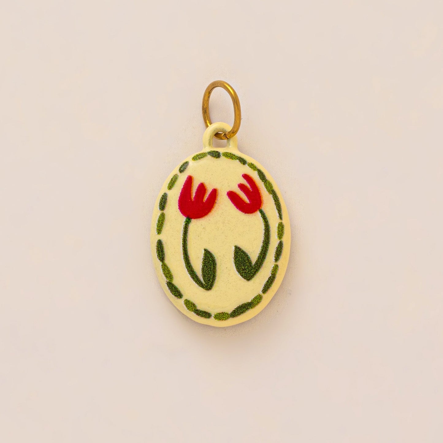 Vintage 18K Gold Plated Stainless Steel Animal Flower Charm Bar