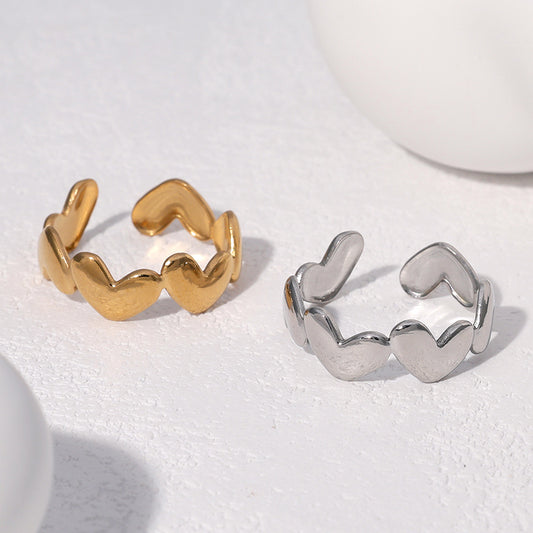 Minimalist Geometric Open Ring 18K Gold Plated Stainless Steel Fashion Jewelry for Women