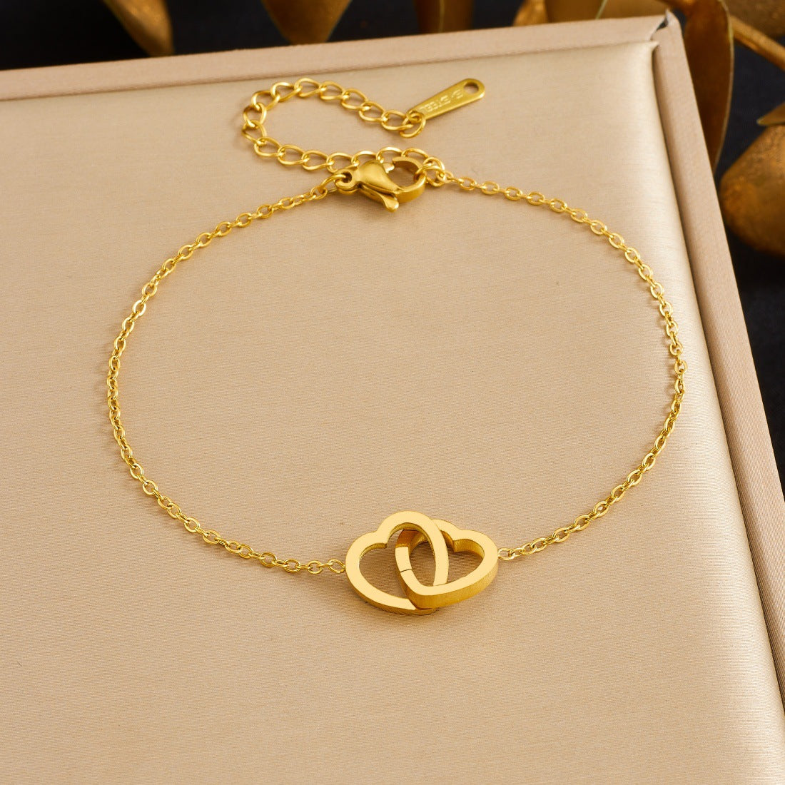 Minimalist Gold Plated Heart Stainless Steel Bracelet