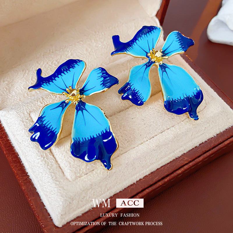 Vintage Floral Earrings with Gold-Plated Alloy Base and Stainless Steel Posts for Women