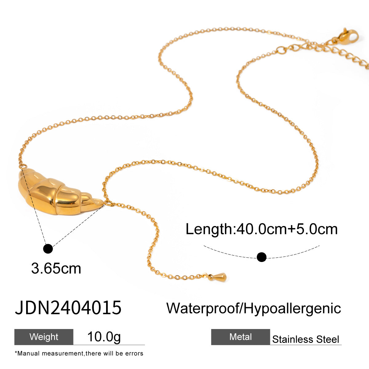 Ins Style Geometric Croissant Tassel Pendant Necklace and Ring Set 18K Gold Plated Stainless Steel