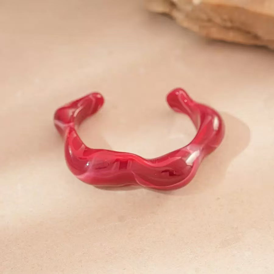 Bracciale in resina acrilica con gocce di gradiente geometrico