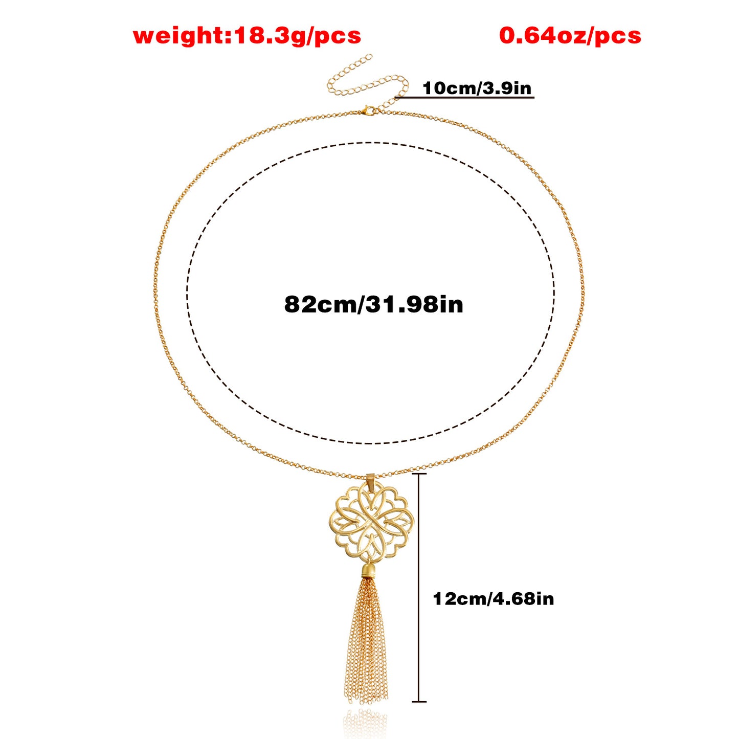 Minimalist Lotus Pendant Long Layered Necklace for Women with Hollow Design and Tassel Detail in Alloy with Plating Finish