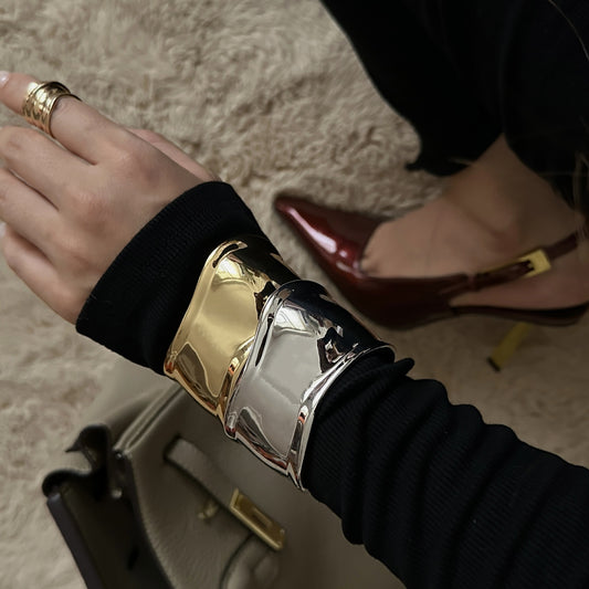 Fashion Geometric Plated Alloy Cuff Bracelet