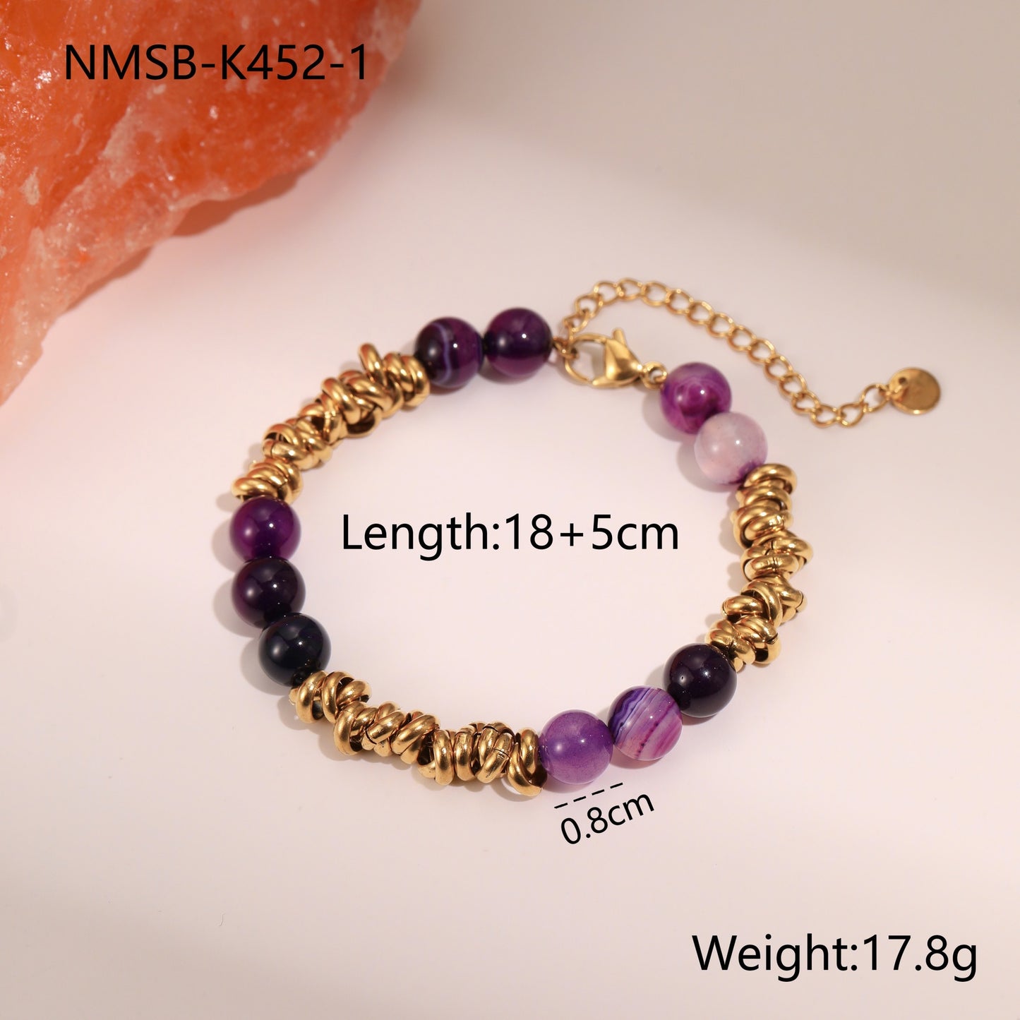 Vintage-Inspired Geometric Stainless Steel Bracelet with 18K Gold Plating for Women