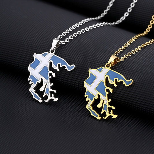 Vintage Ethnic Geometric Pendant Necklace in Stainless Steel with Titanium Steel Charm and Plated Finish for Unisex Couples