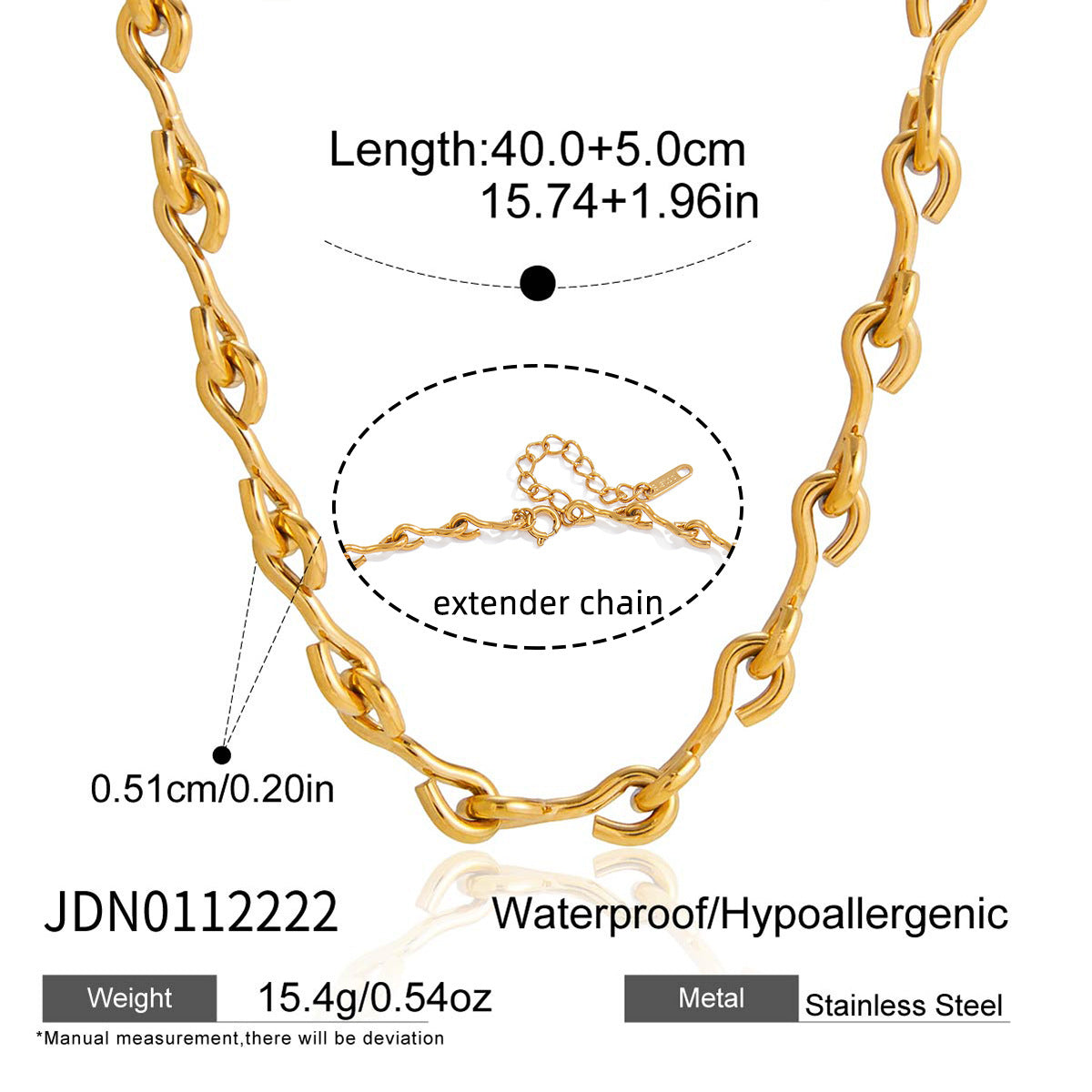 Minimalist Geometric Cubic Zirconia Inlaid Titanium Steel Necklace for Women