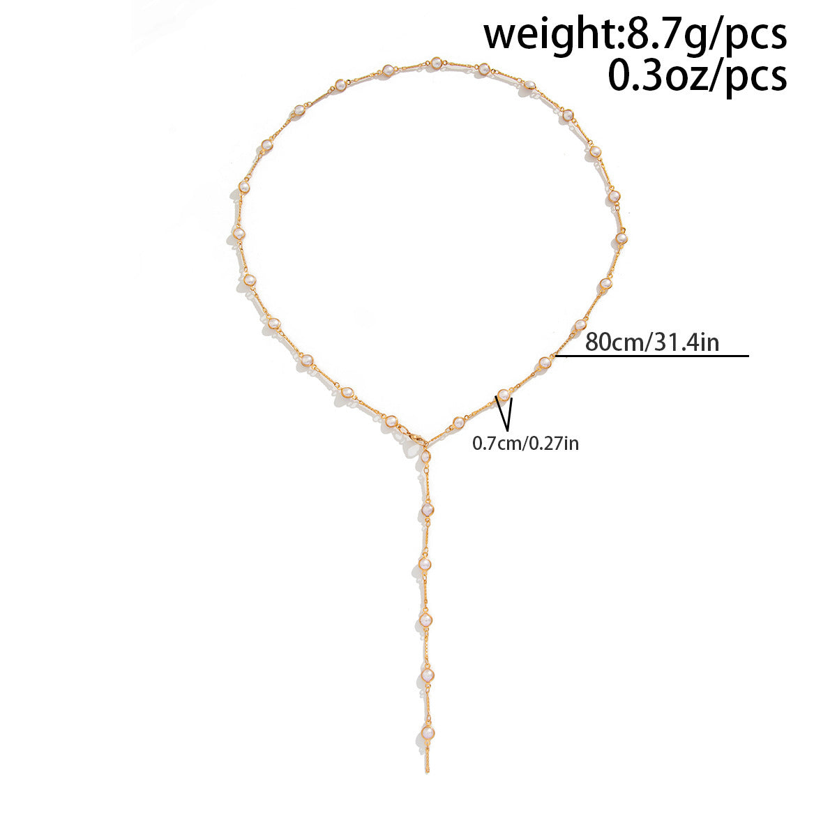 Minimalist Colorful Crystal Geometric Y-Necklace Brass Plated Alloy Pendant Chain for Women