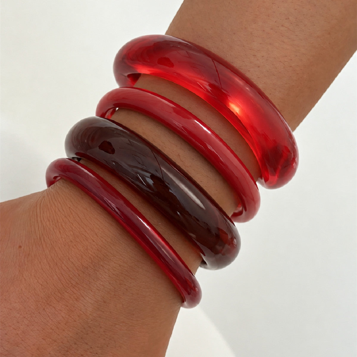 Fashion Gradient Geometric Resin Bangle Bracelet