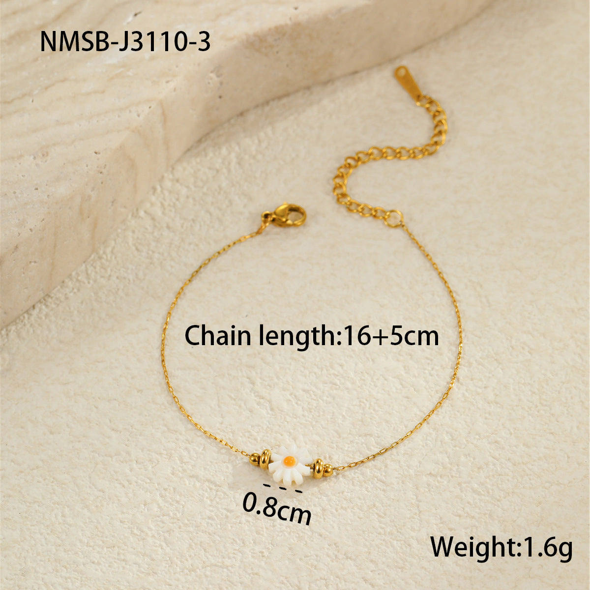 Fashionable Women's Geometric Stainless Steel Bracelet with 18K Gold Plating for Layering Vacation Style Jewelry