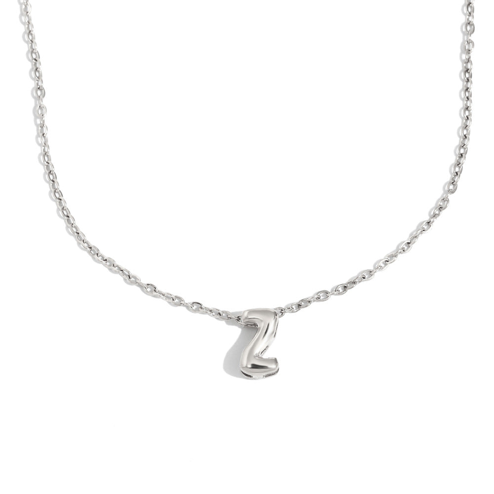 Fashionable Minimalist Letter Pendant Necklace in Stainless Steel with 18K Gold Plating for Women