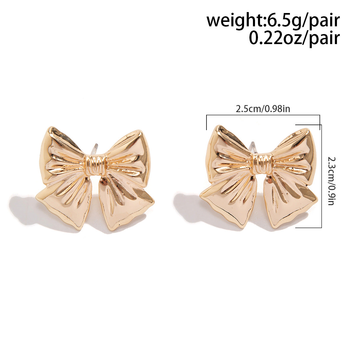 Minimalist Geometric Bow Alloy Plated Earrings for Women