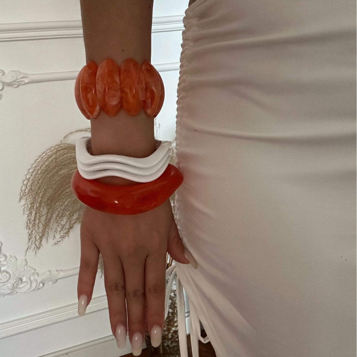 Casual Luxury Geometric Gradient Resin Drip Oil Bracelet