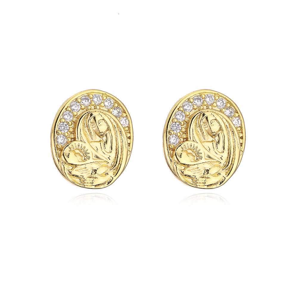 Minimalist Geometric Stud Earrings for Women Copper Base with 18K Gold Plating and Micro-Pave Zirconia