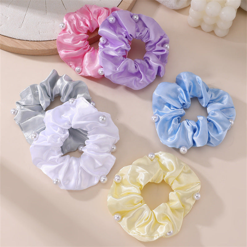 Minimalist Cartoon Character Fabric Scrunchie for Hair Ponytail in Princess Style with Macaron Color Accents