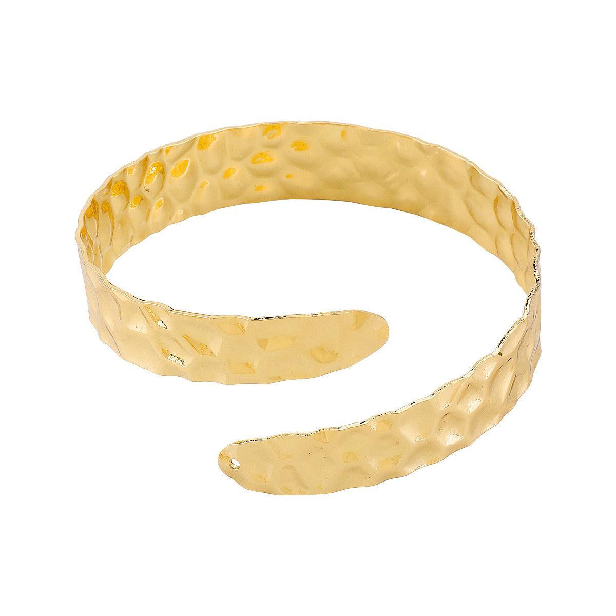 Bracciale Rigido in Ferro Elettroplaccato a Onda Minimalista con Texture, Design Aperto Regolabile