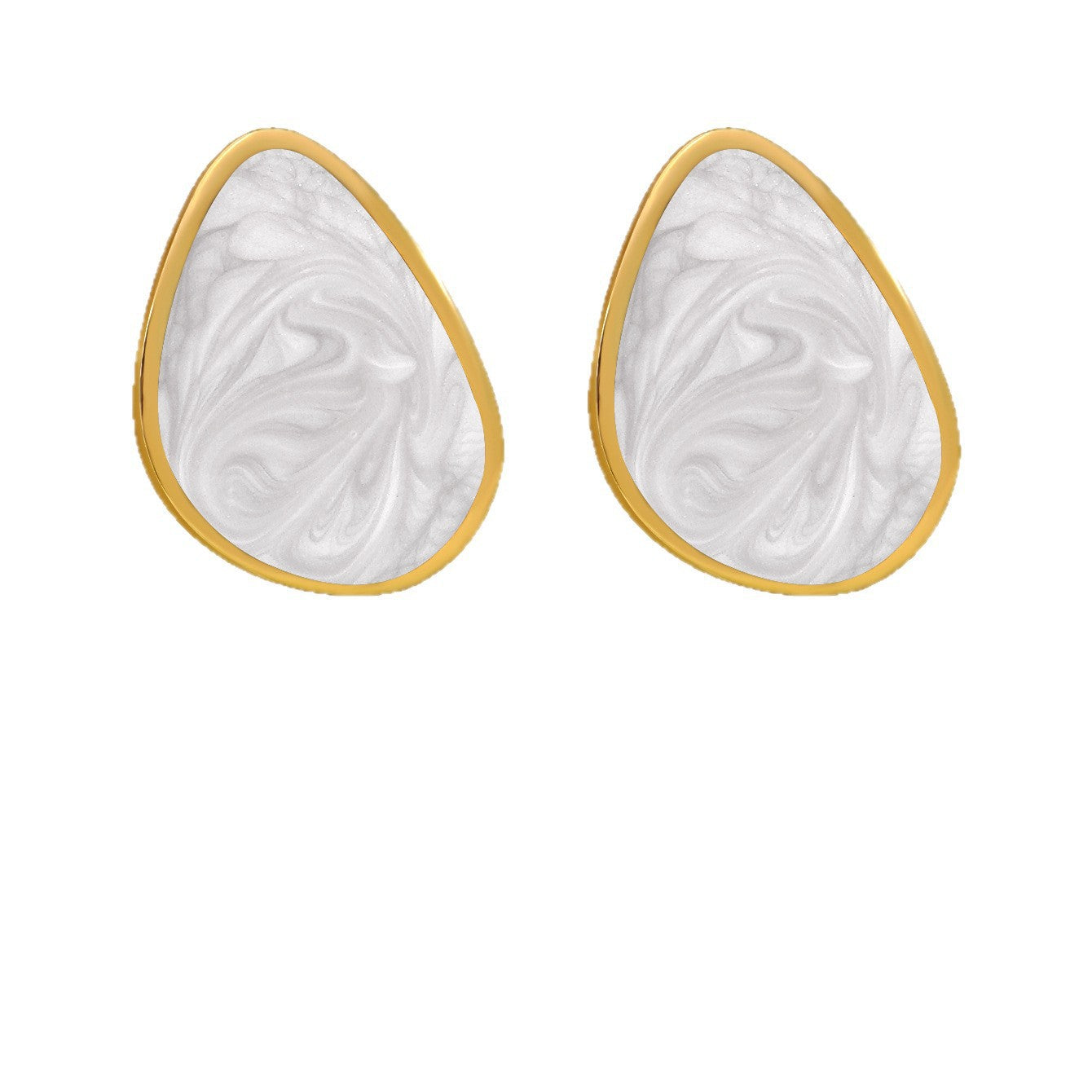 Orecchini da donna di lusso in acciaio inossidabile placcato oro con goccia geometrica