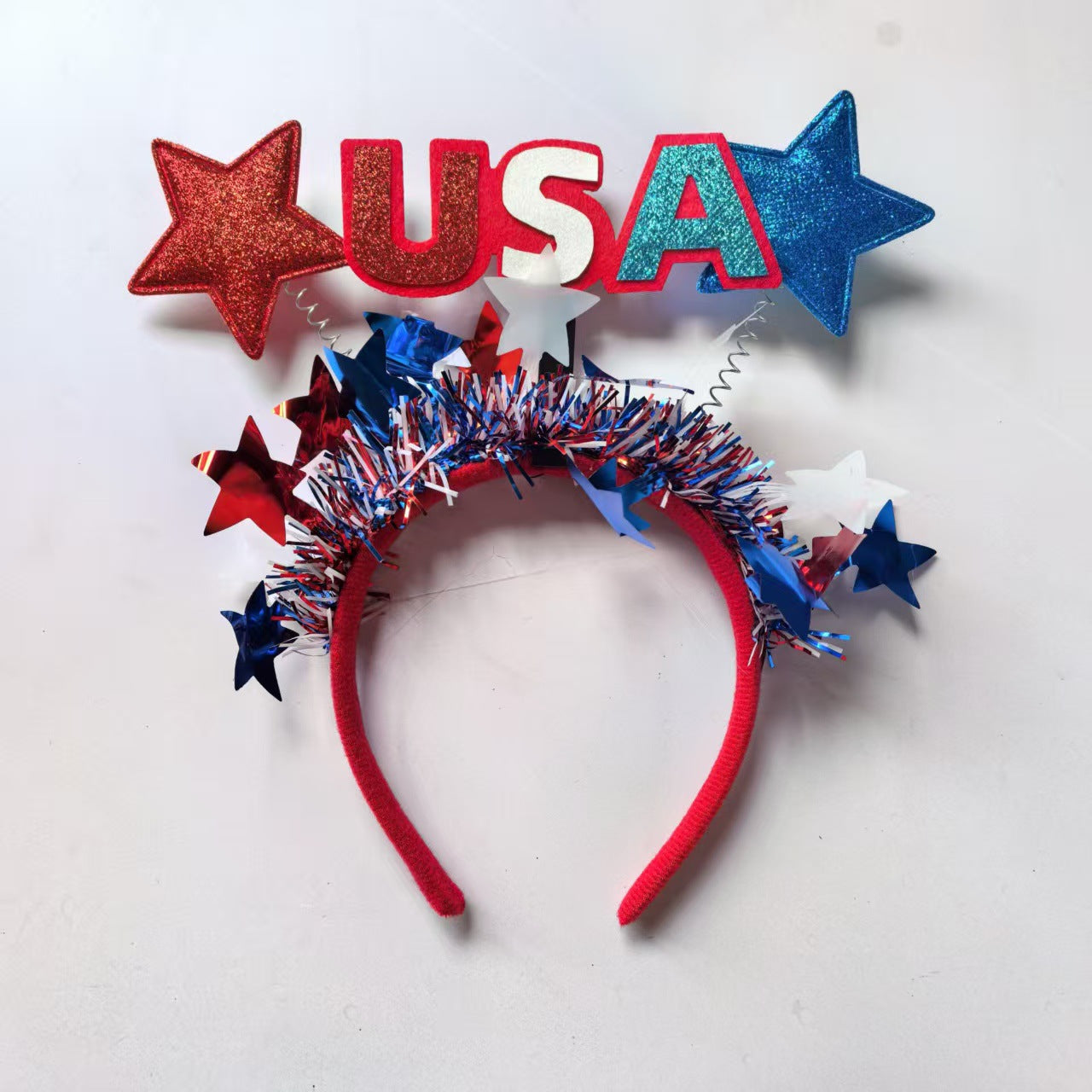 Fascia per capelli in resina a stella per la decorazione della festa del Giorno dell'Indipendenza degli USA