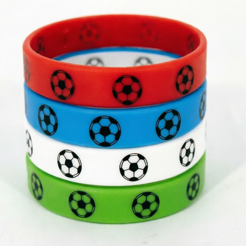 Geometric Silicone Sports Wristband Football Theme Bracelet