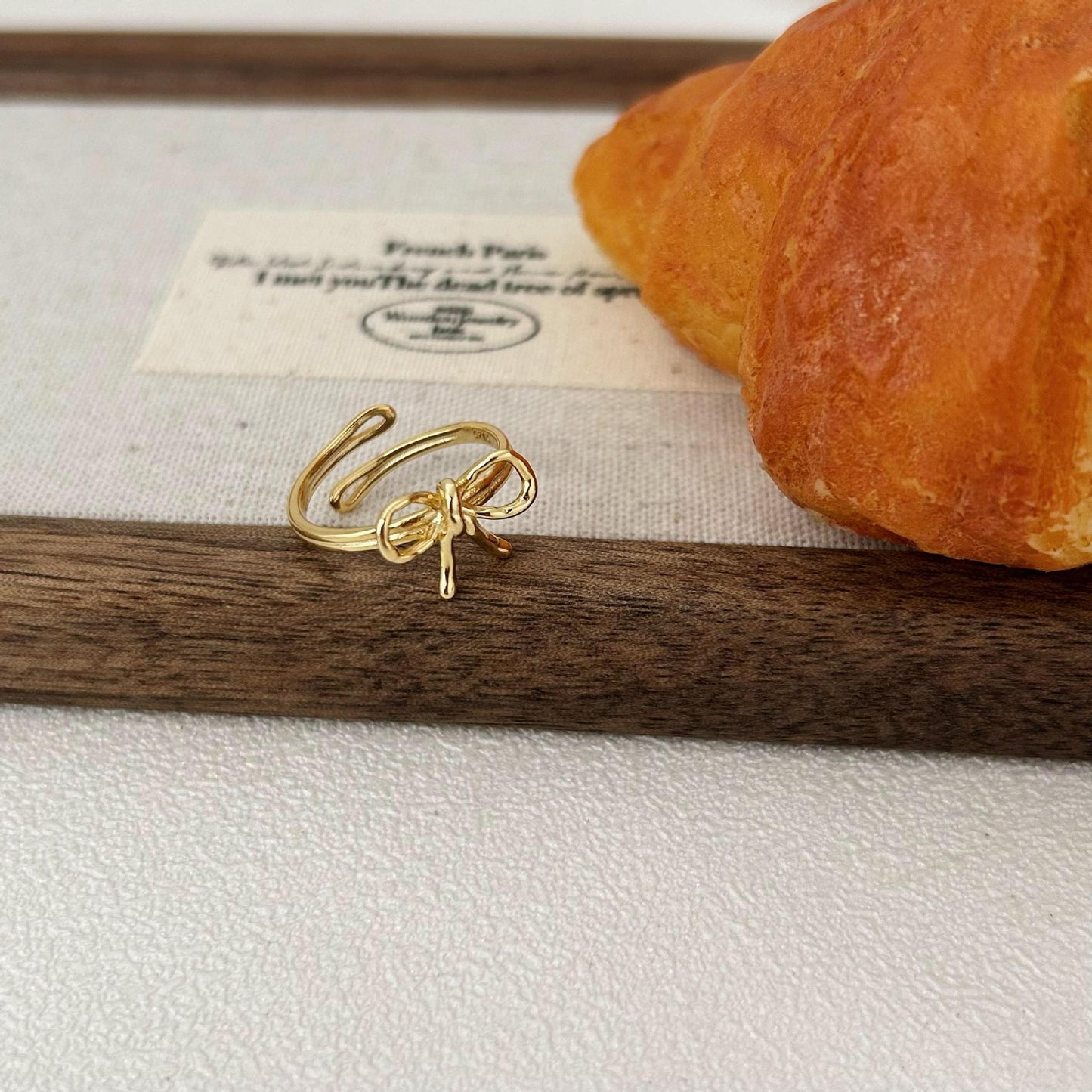 Minimalist Bow Knot Ring in Sterling Silver 925 for Women with Polished Finish and Delicate Ribbon Shape Design