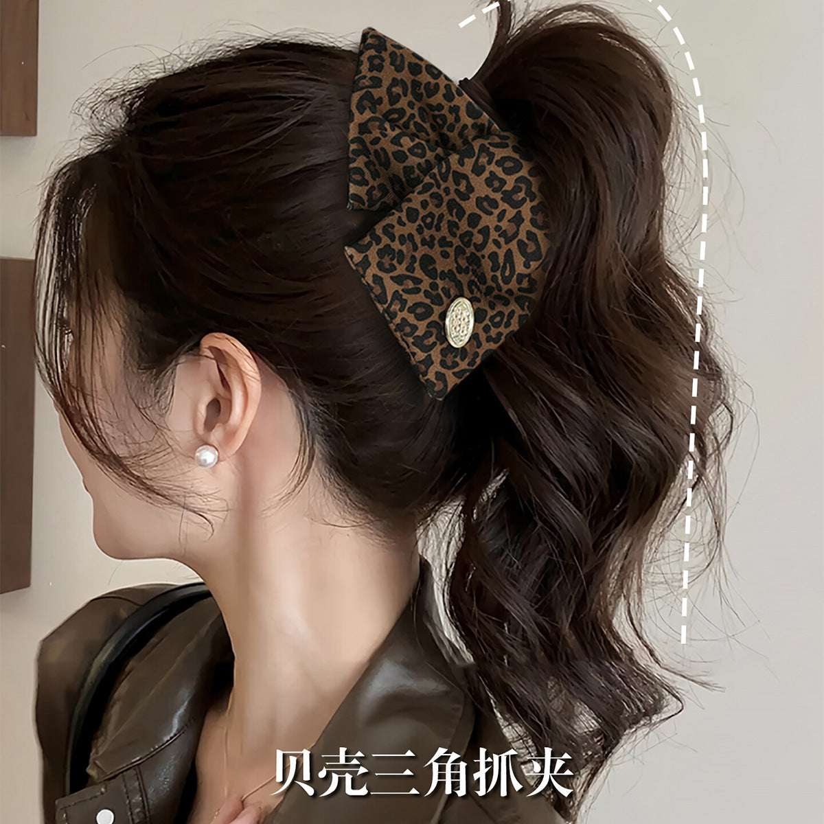 Fermaglio per Capelli Triangolare di Lusso in Acrilico e Tessuto Stile Retrò per Donna con Finitura Artigianale