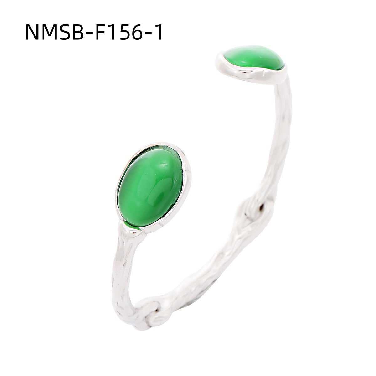 Vintage French Style Oval Natural Stone Bracelet in Titanium Steel with Plated Finish for Women