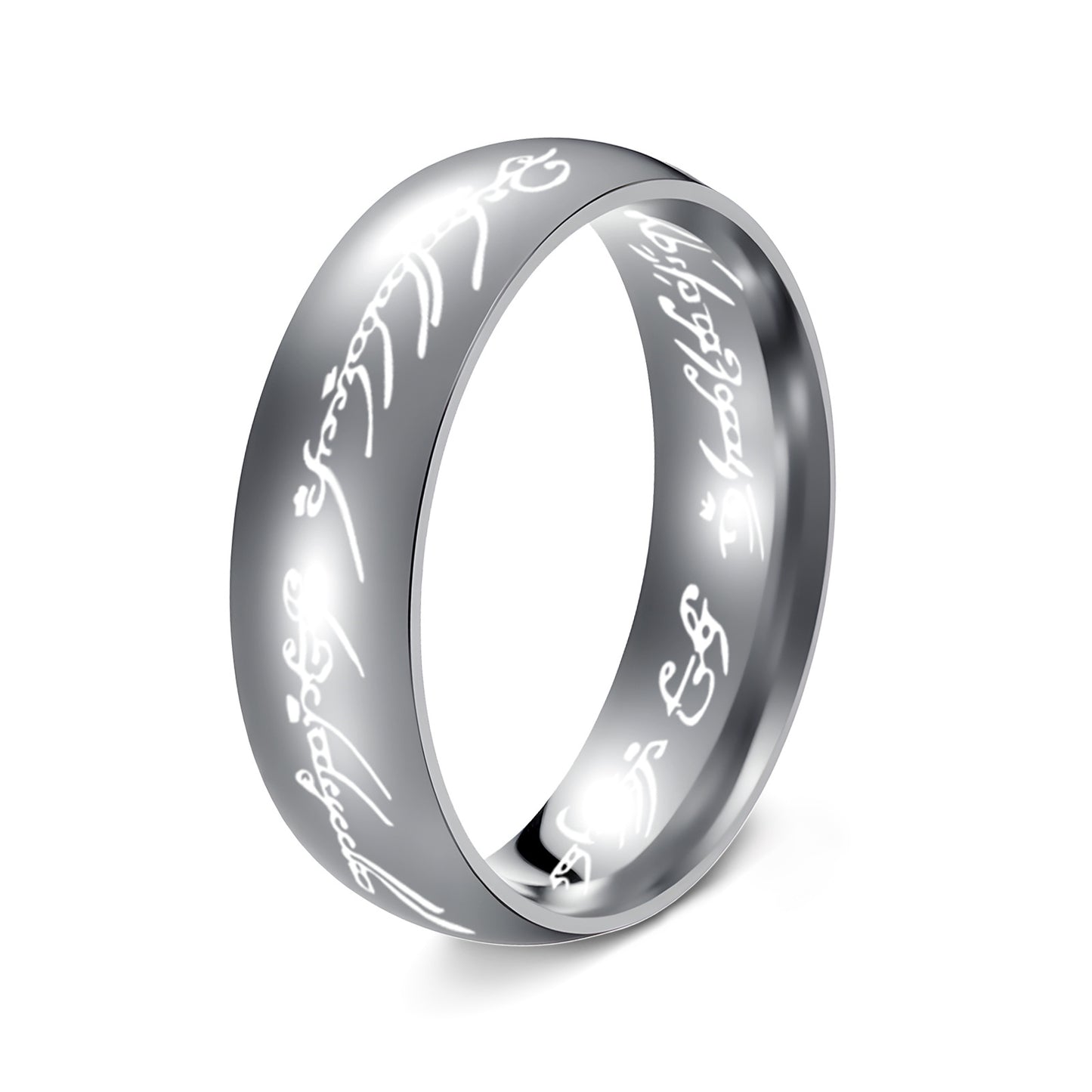 Vintage Stainless Steel Plated Letter Number Ring Unisex