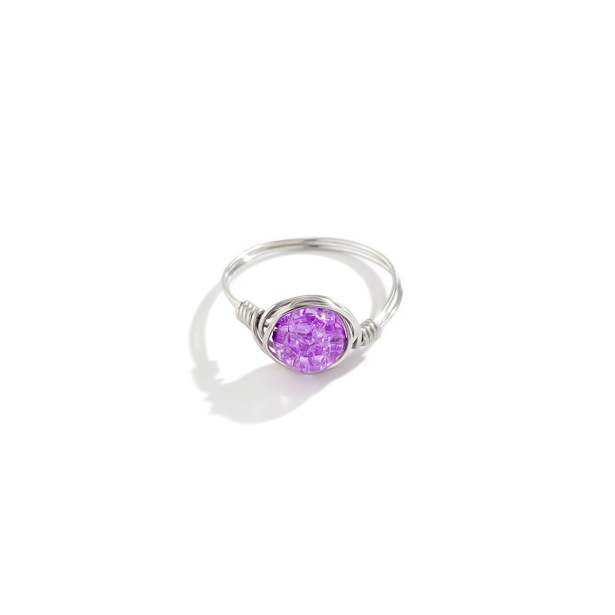 Anello da donna in rame stile rustico minimalista con perline geometriche circolari