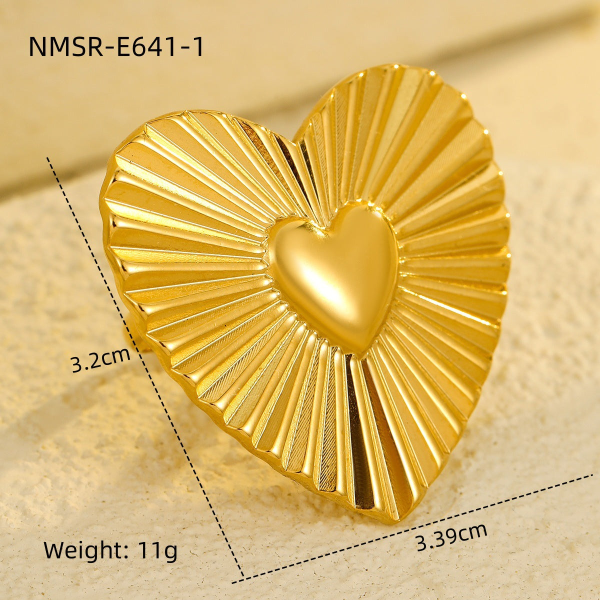 Anillo de Acero de Titanio con Forma de Corazón a la Moda y Acabado Galvanizado para Mujeres, Joyería Geométrica Minimalista