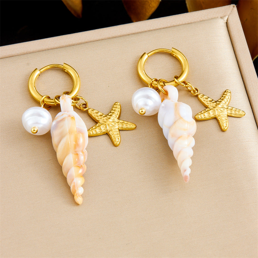 Sweet Stainless Steel Drip Oil Plated Butterfly Fruit Drop Earrings