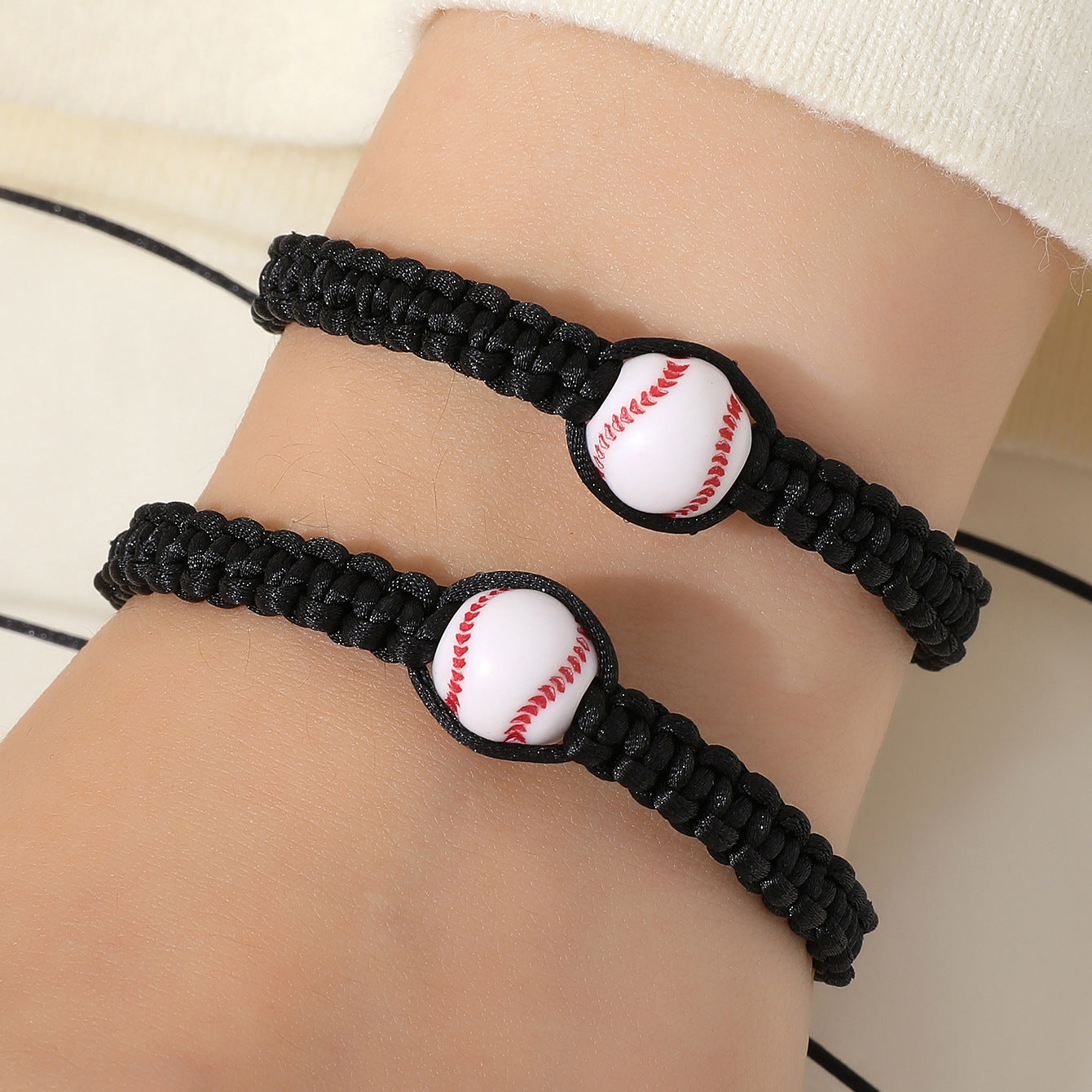 Sporty Unisex Acrylic Braided Bracelet Adjustable Friendship Hand Rope