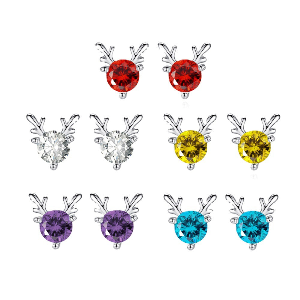 Pendientes de ciervo dulce estilo bohemio minimalista, chapados en aleación, regalo de Navidad para mujeres
