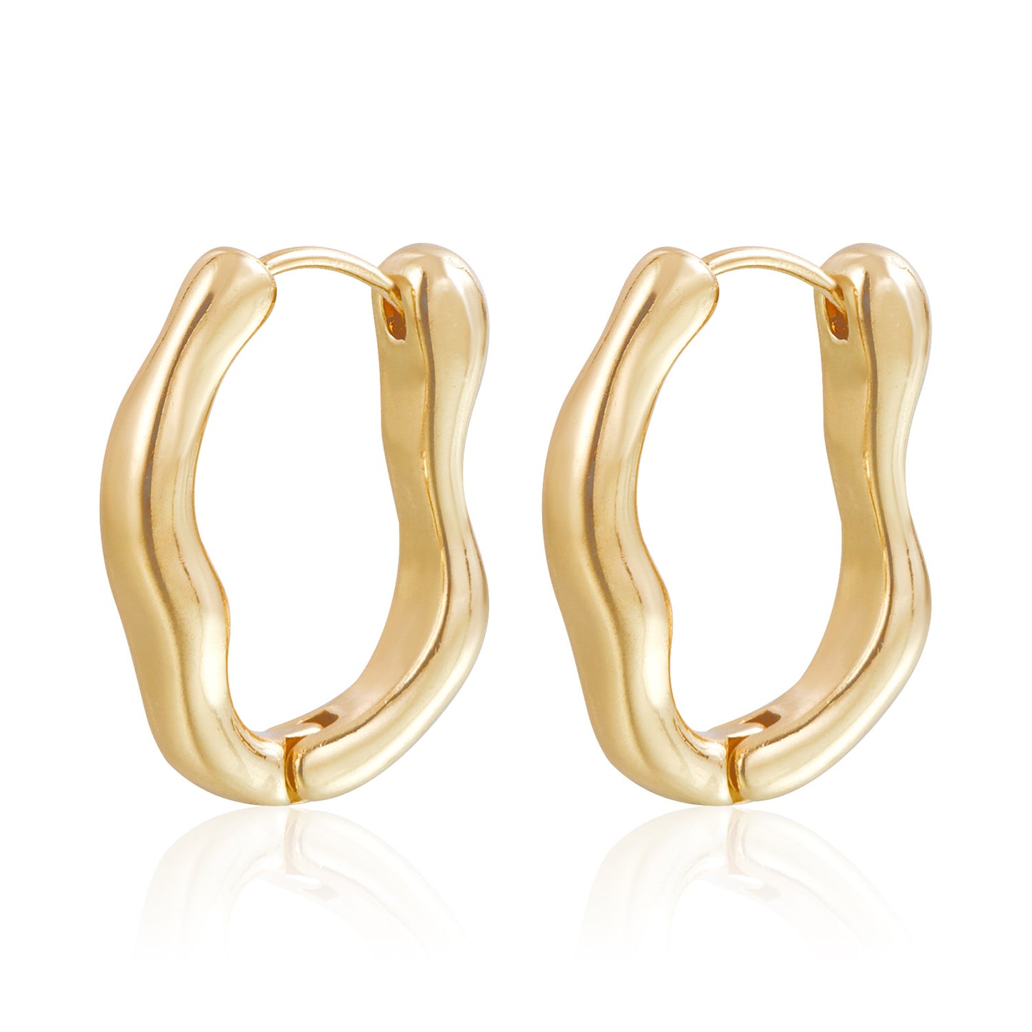 Minimalist Geometric Alloy Stud Earrings with Plated Finish for Women — Round Hexagonal Square Beveled Edges Design