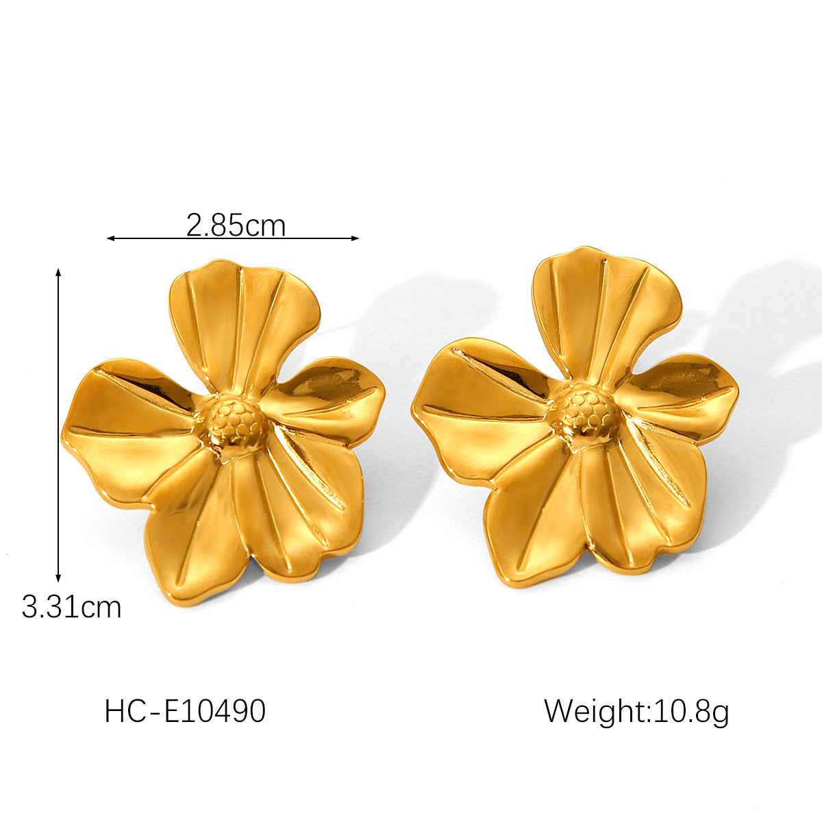Minimalist Geometric Titanium Steel Stud Earrings for Women with Wavy Texture and Irregular Drop Shape