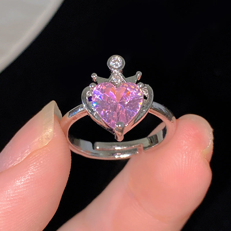 Sweet Cubic Zirconia Inlay Brass Bow Ring for Women