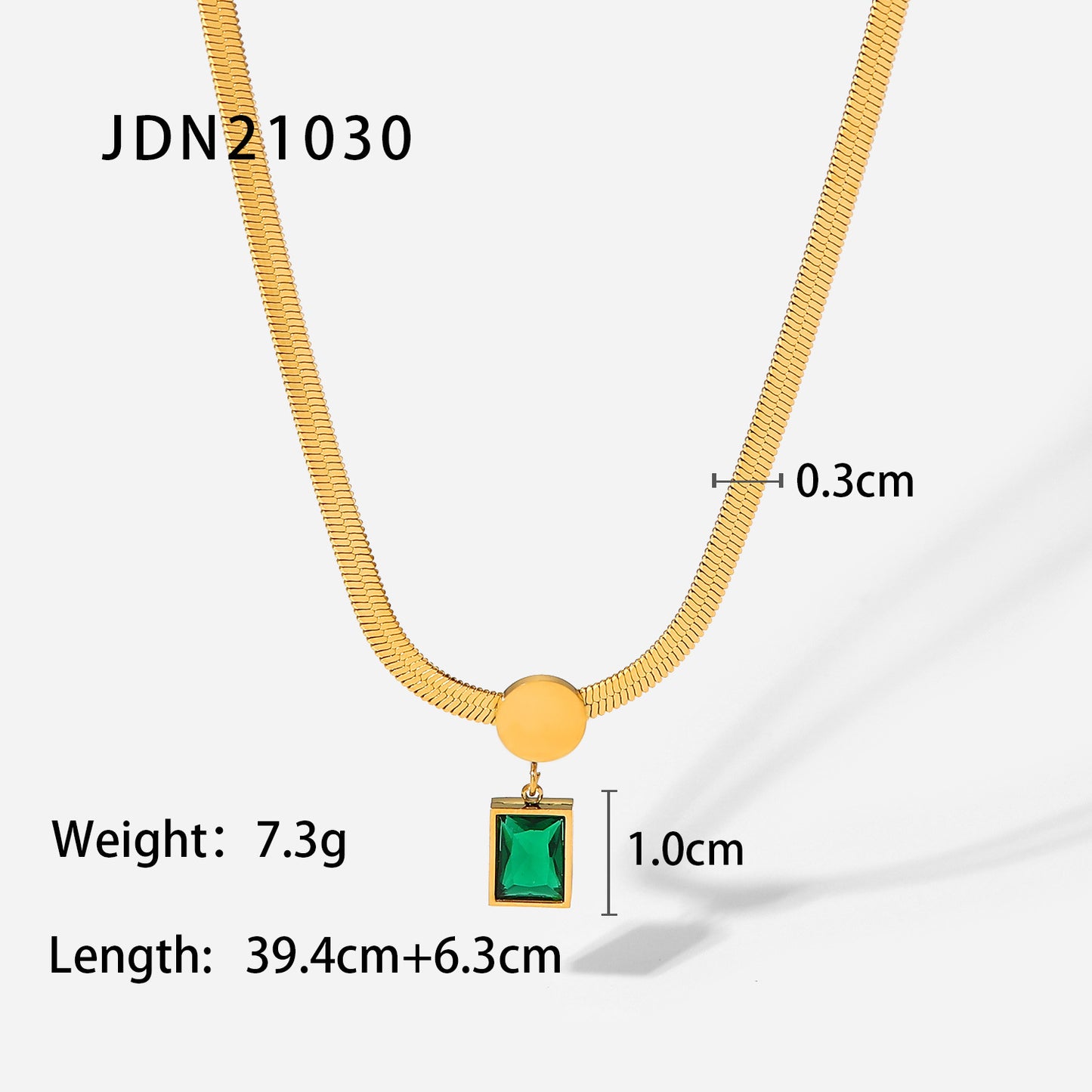 Set collana geometrica vintage in zirconia verde da donna, ciondolo in acciaio inossidabile con finitura placcata